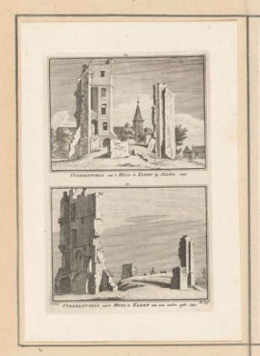 Two Views of the Ruins of Huis ter Kleef at Haarlem, 1740