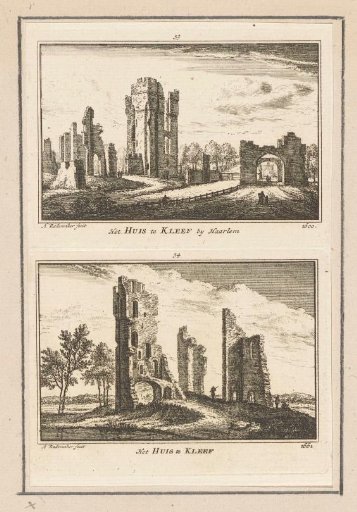 Two Views of the Ruins of Huis ter Kleef at Haarlem, 1660 and 1661