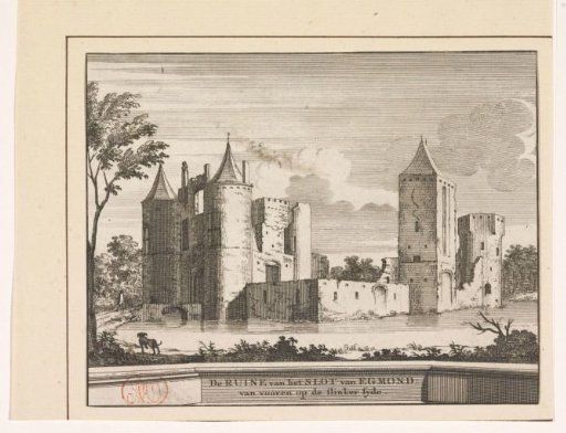 View of the ruins of Egmond Castle