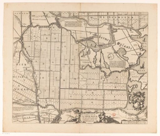 Map of the Schermer after the completion of the embankment and the allocation of the plots, 1635