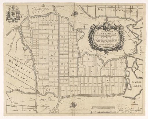 Map of the Schermer after the completion of the embankment and the allocation of the plots, 1635