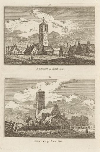 Two views of Egmond aan Zee, 1620