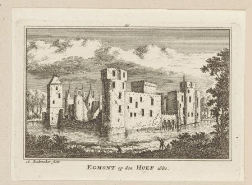 View of the Ruins of Egmond Castle, 1680