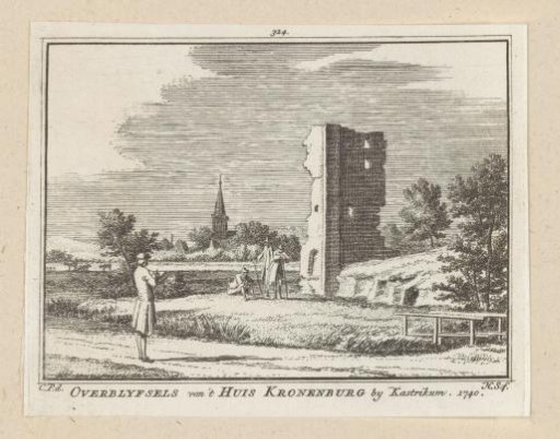 View of the ruins of Huis Kronenburg, 1740