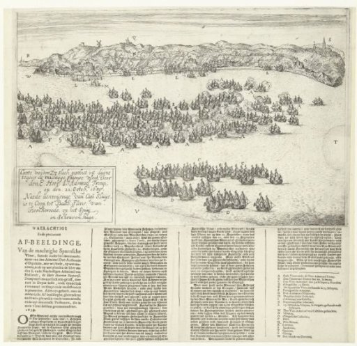 The naval battle at Duins, 1639