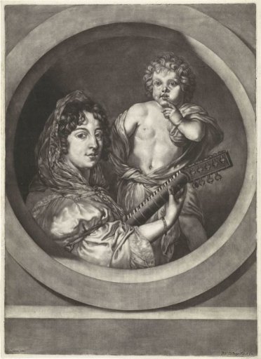 Lute player and child