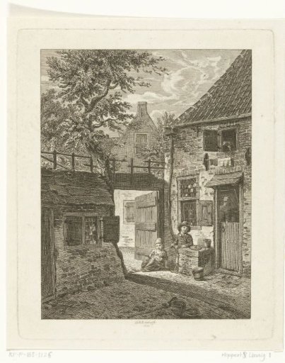 Courtyard with Boy and Girl at a Water Pump