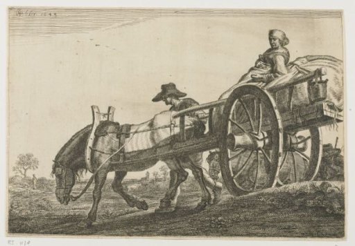 Peasant Woman on a Two-Wheeled Horse Cart
