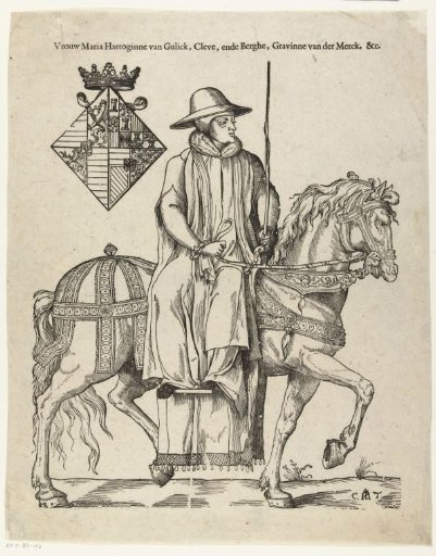 Portrait of Mary of Guelders on horseback