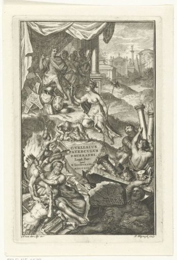 Marcus Velleius Paterculus receives weapons trophies as a Roman field commander