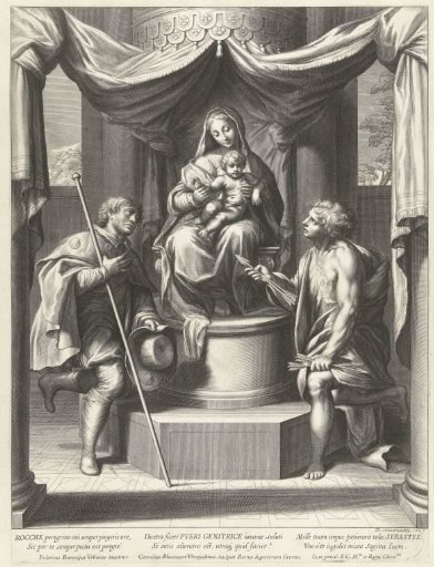 Mary with Christ between Saint Roch and Saint Sebastian
