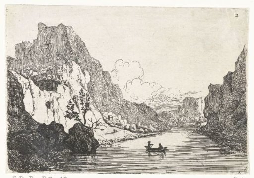 River landscape with a boat