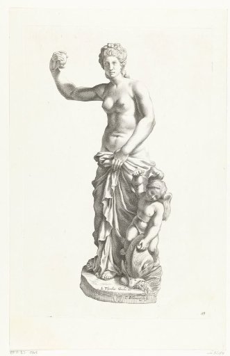 Venus with Cupid sitting on a dolphin