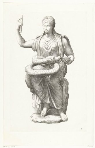 Seated goddess with a snake