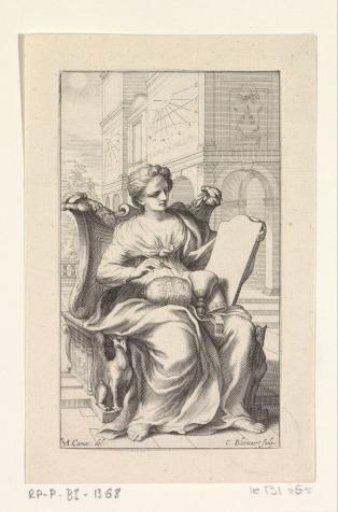 Woman sitting on a throne