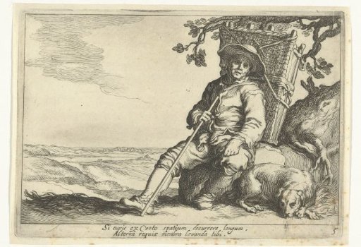 A resting peddler