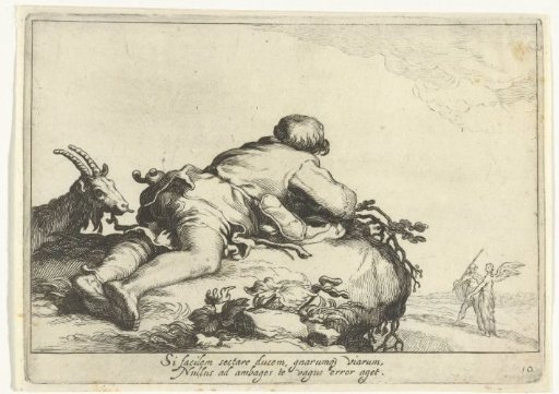 A Reclining Goat-herd and an Angel on Watch