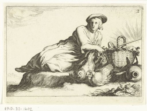 Woman with two chickens