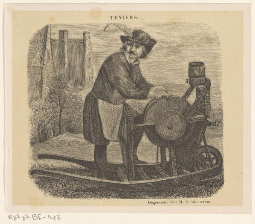 Scissors Grinder in a Landscape with Houses