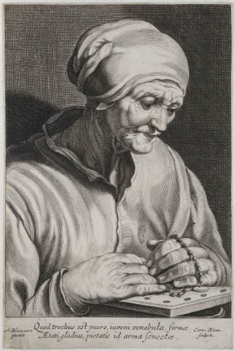 Old woman with rosary
