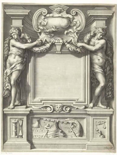 Title page with two naked boys with scientific instruments