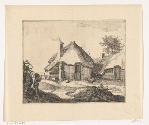Farmyard with a boy