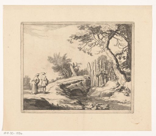 View with a stone bridge