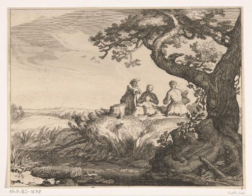 Landscape with a tree and figures