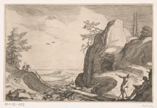 Rocky landscape with the sea