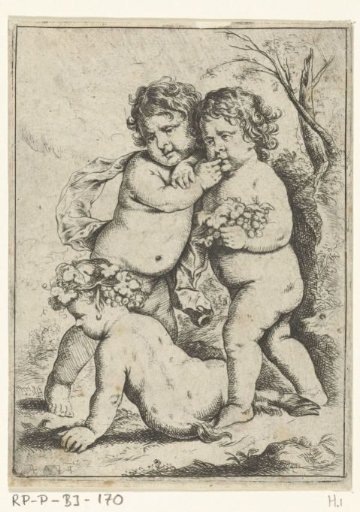 Two Children and a Little Satyr in a Landscape