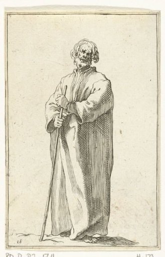 Old peasant with a long coat