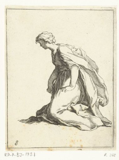 Kneeling young woman