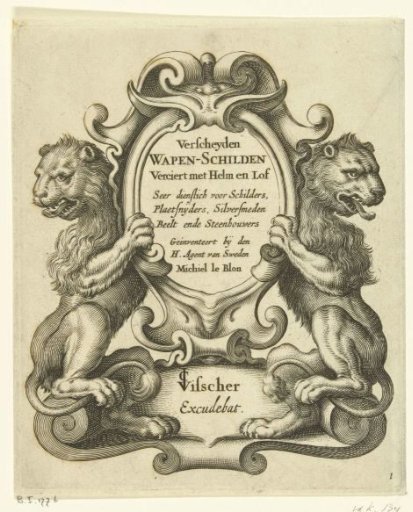 Cartouche with two lions