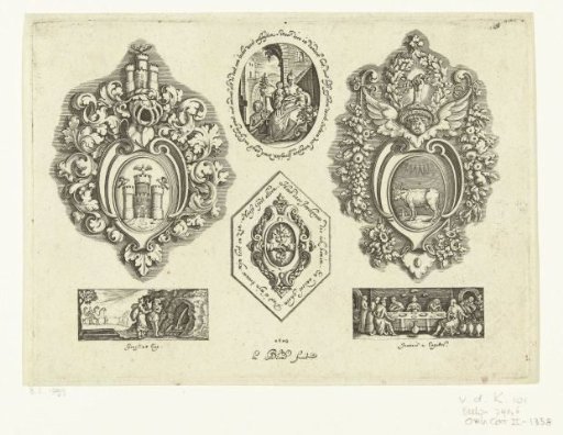 Coats of arms of Lucas van Valkenburg and his wife, Susanna Koemans