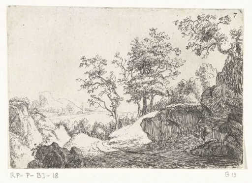Hilly landscape with trees