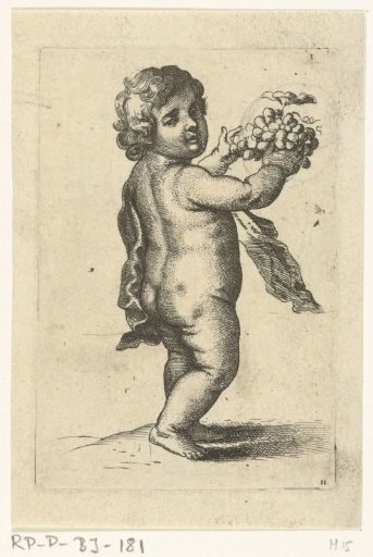 Naked Child with a Bunch of Grapes