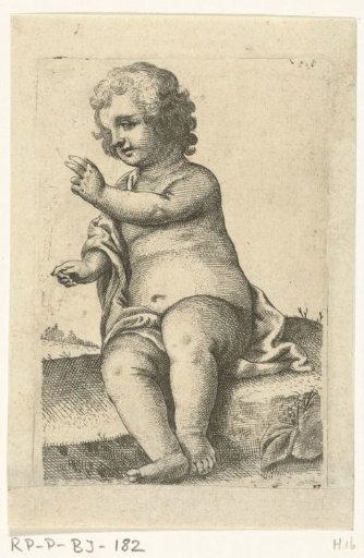 Half-naked child in a landscape