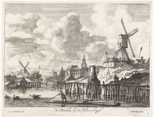 View of the mill near the Blauwbrug