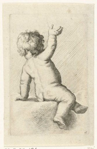 Seated child seen from behind
