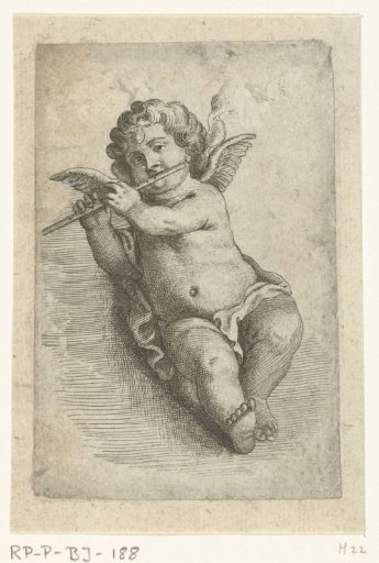 Cherub playing a flute