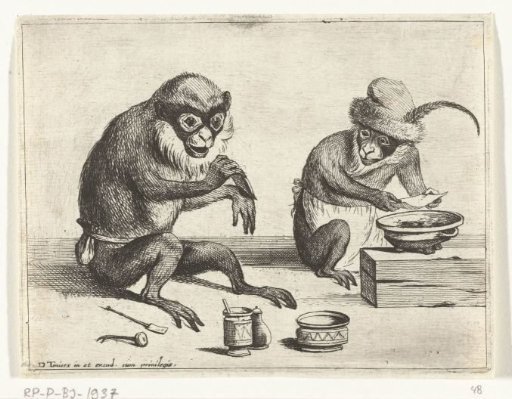 An Ape Applying a Bandage