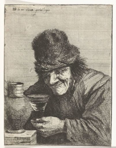 Man with Fur Cap and Jug of Wine