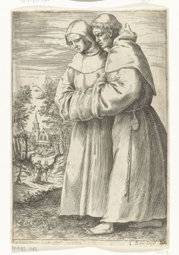Two walking monks