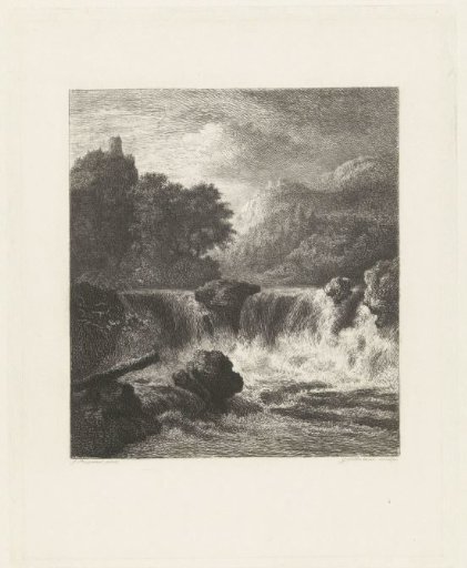Mountain Landscape with Waterfall