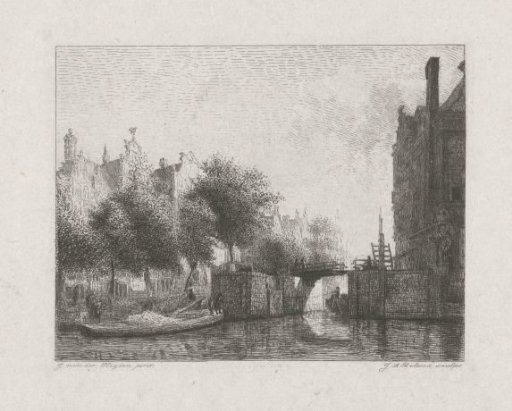 The Nieuwe Zijds Voorburgwal with the Oude Haarlemmersluis in Amsterdam (with topographical liberties)