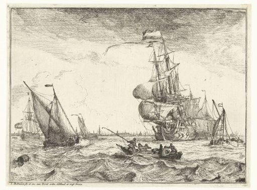 View of the IJ with a rowing boat