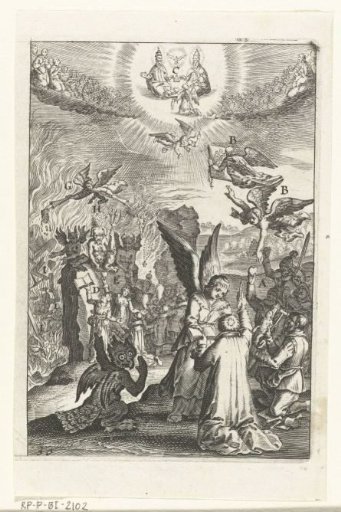 Emblem with a man who learns that he pleases God with good works