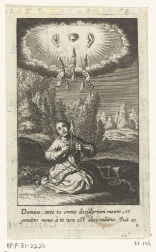 Child with arrow and bow and the All-Seeing Eye of God