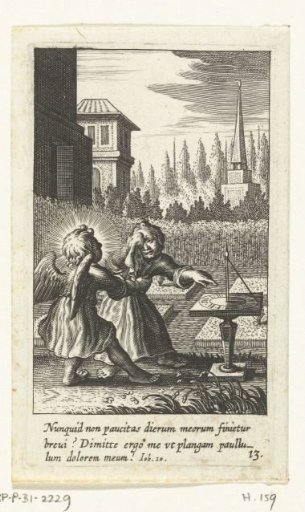 Angel and child by sundial