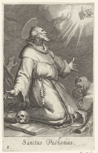 Saint Pachomius the Elder as a hermit